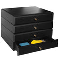 Black Wood Desk Organizer with 4 Drawer N817525