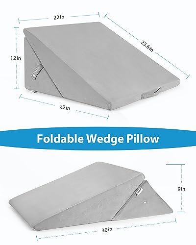 Adjustable 9" & 12" Memory Foam Wedge Pillow P147249
