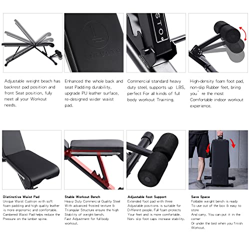 Adjustable Weight Bench 1100 lb Foldable N1110
