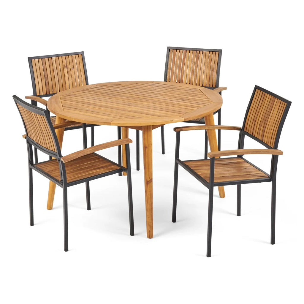 Acacia Wood 5 Piece Dining Set A98166