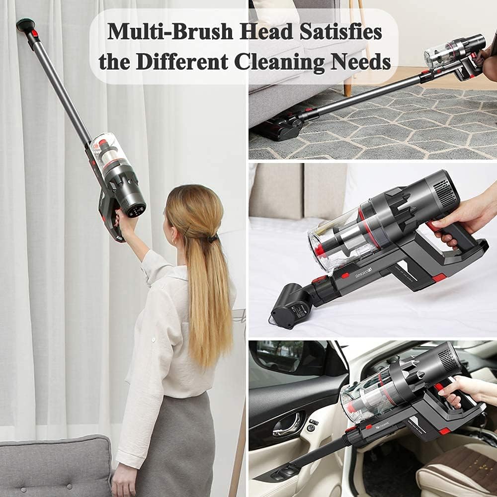 Gray Cordless Stick Vacuum with Removable Battery E706