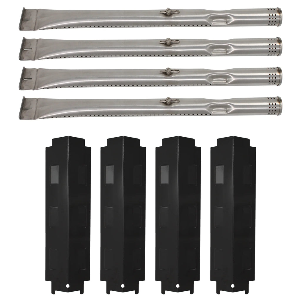 4-Pack Stainless Steel BBQ Gas Grill Tube Burner & Heat Shield Plate Replacement Parts Z5019