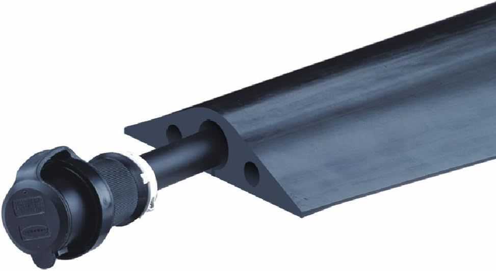 Heavy Duty Rubber Single Channel Duct Protector, Black, 5' Length L830