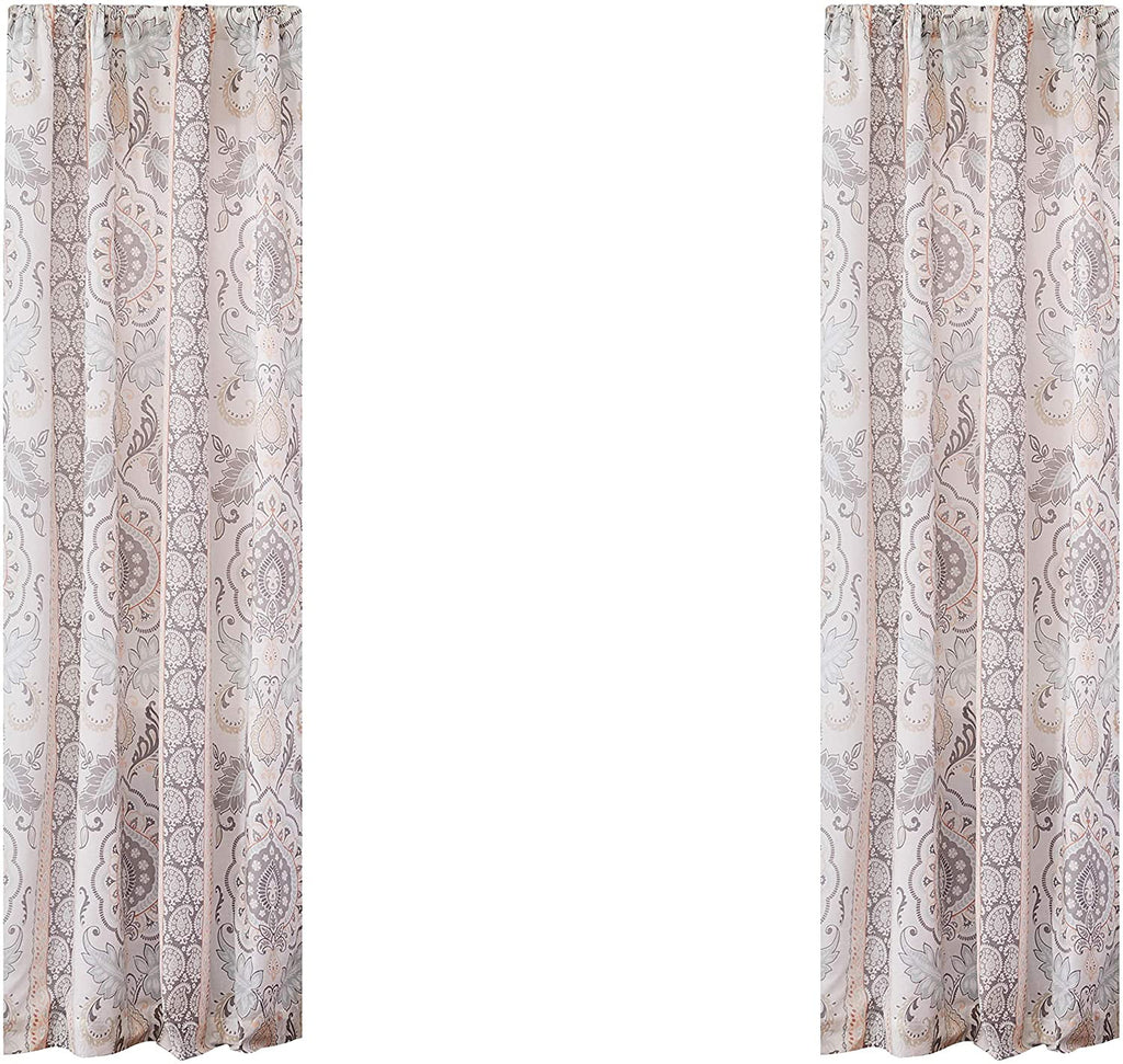 Paisley Cotton Window Panels with Rod Pocket A209358