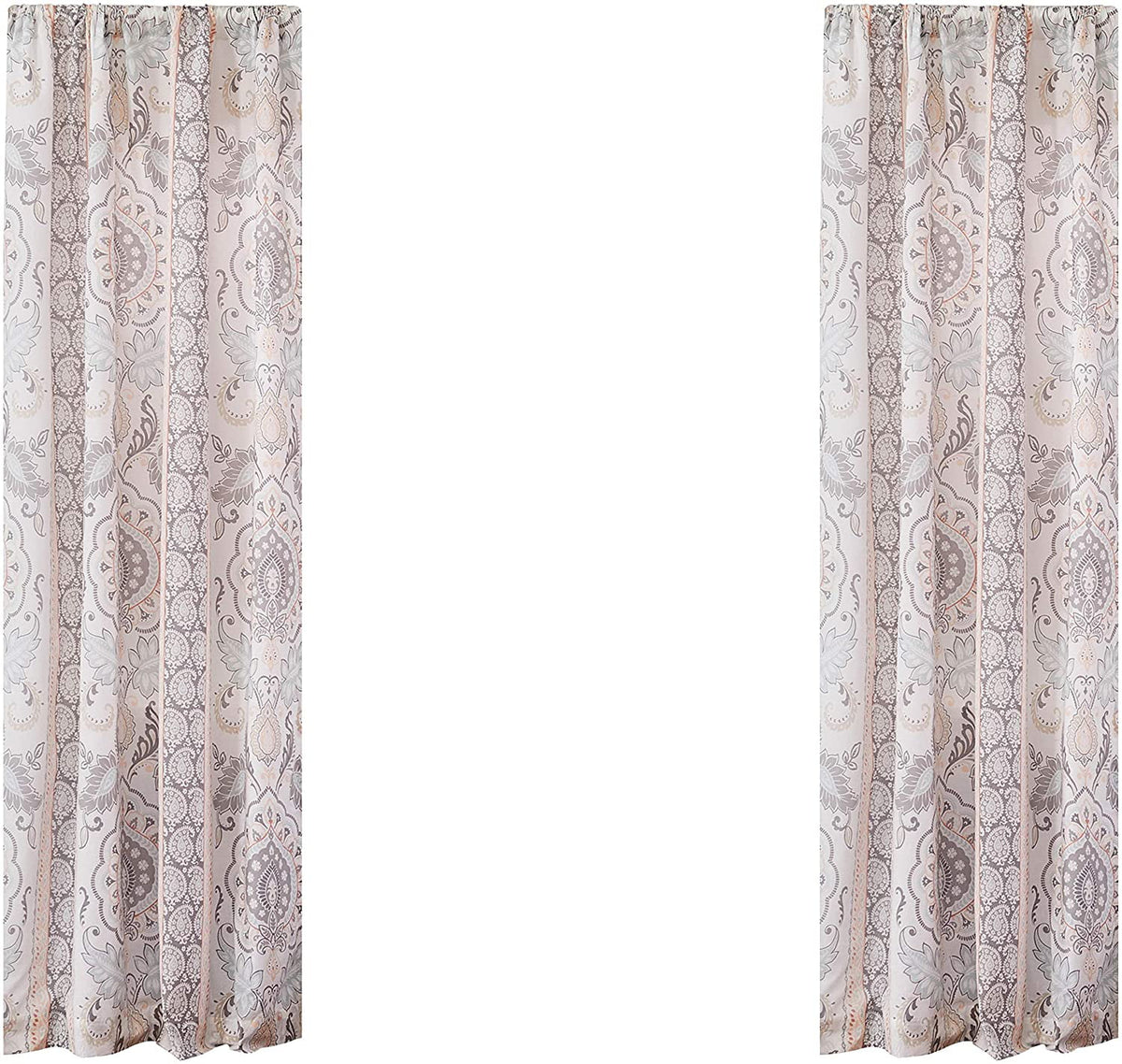 Paisley Cotton Window Panels with Rod Pocket A209358