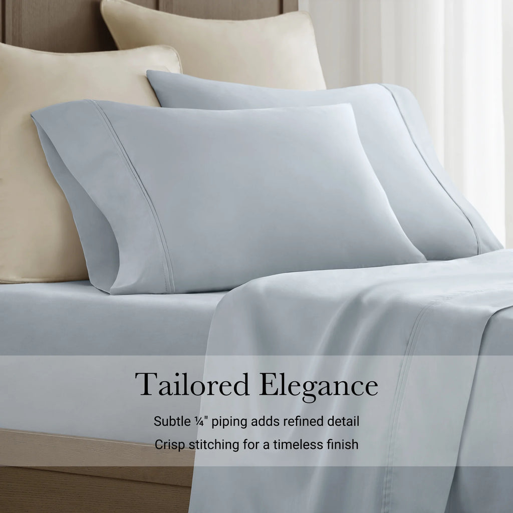 Blue Cal King 4 Pieces Sateen Sheet Set S45712