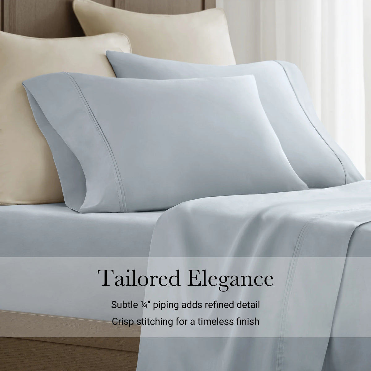 Blue Cal King 4 Pieces Sateen Sheet Set S45712
