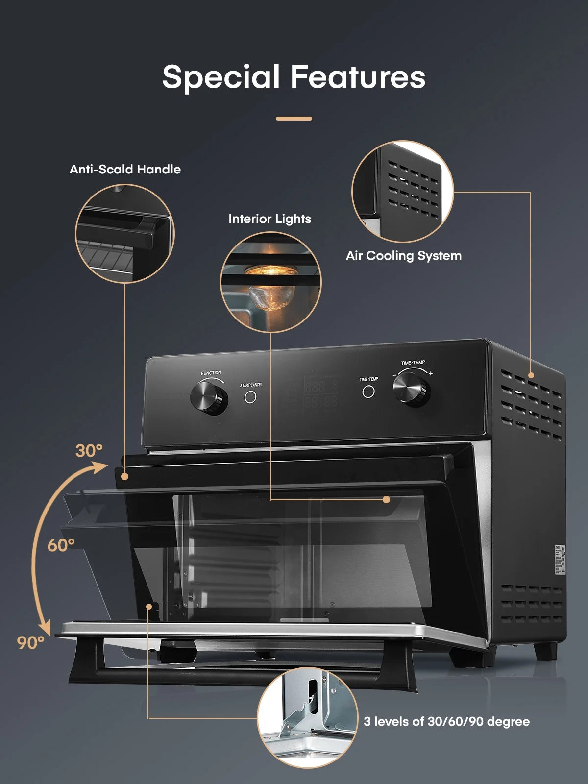 20QT Convection Air Fryer Toaster Oven Combo T1809