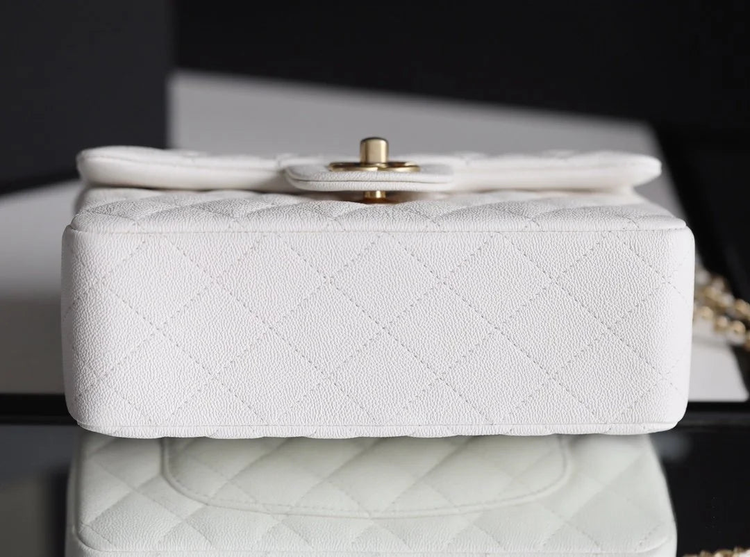 White Mini Flapbag With Top Handle L798168