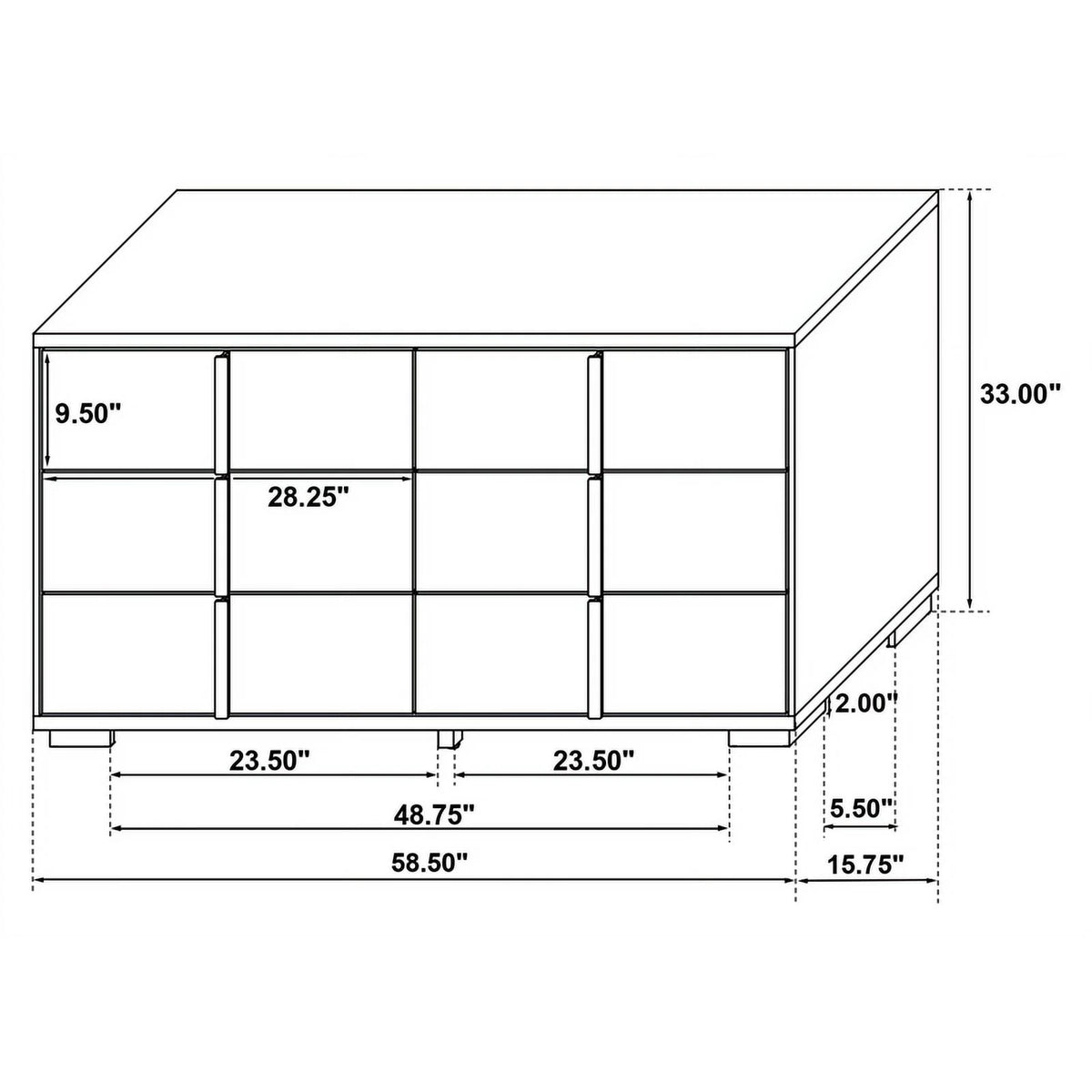 5-piece Contemporary Wood Queen Bedroom Set White and Gold G444