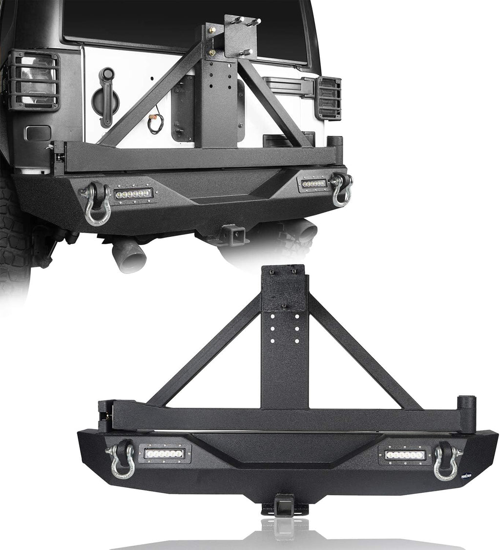 Steel Rear Bumper with Spare Tire Carrier & Hitch Receiver L155724