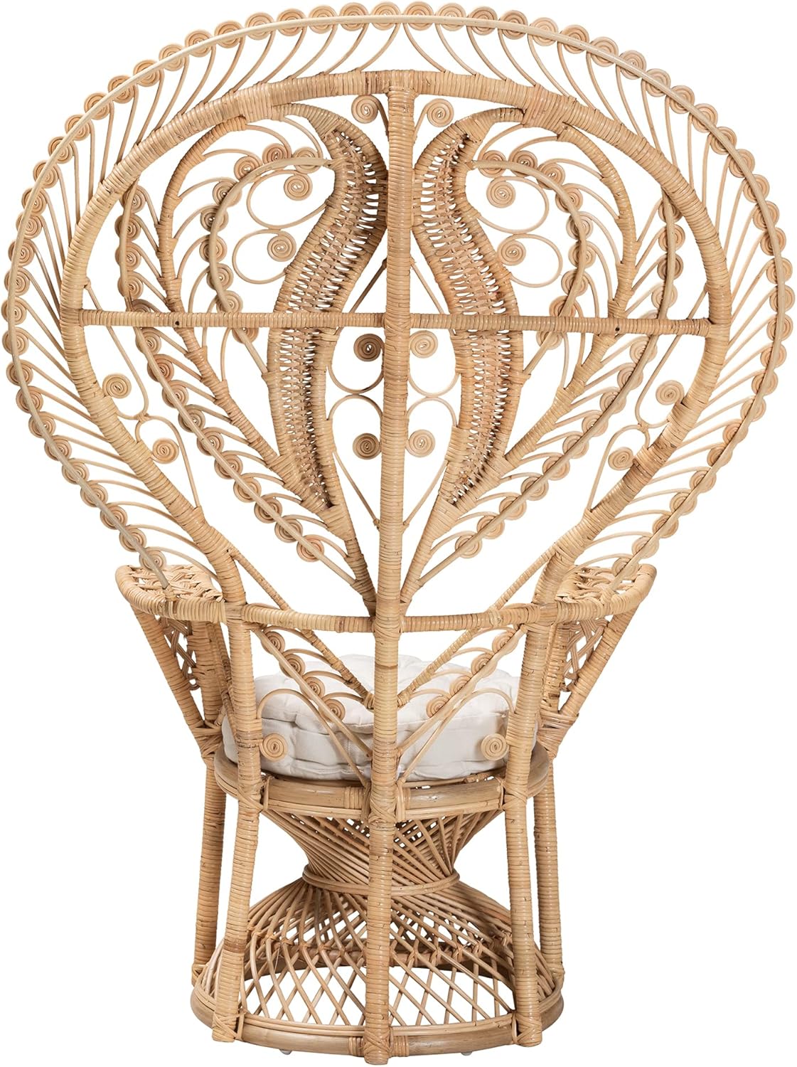 Oversized Natural Rattan Peacock Chair H9434
