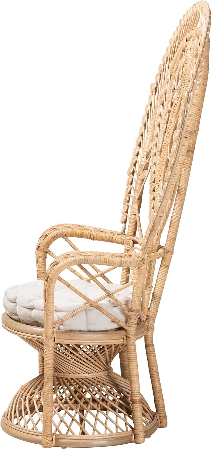 Oversized Natural Rattan Peacock Chair H9434