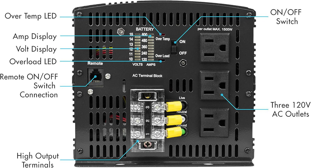 12V 5000 Watt Power Inverter with Remote Control W789