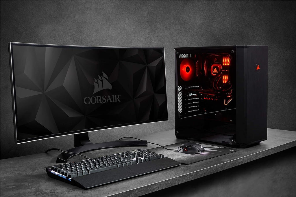 Black Tempered Glass Mid-Tower ATX Gaming Case J101273
