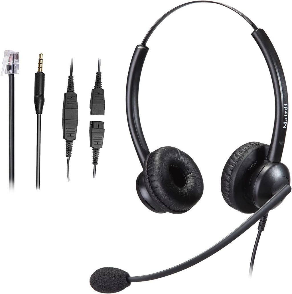 Binaural Telephone Headset with Noise Cancelling Microphone G7924