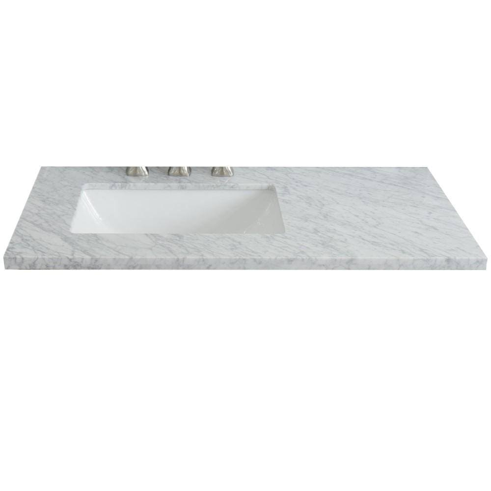 37 Inches White Carrara Top Rectangle Left Sink C159082