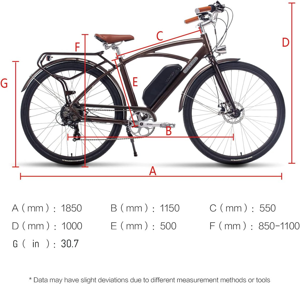 500W 28" Electric Bike with 48V 12.8AH Lithium Battery and Shimano 7 Speed N57848