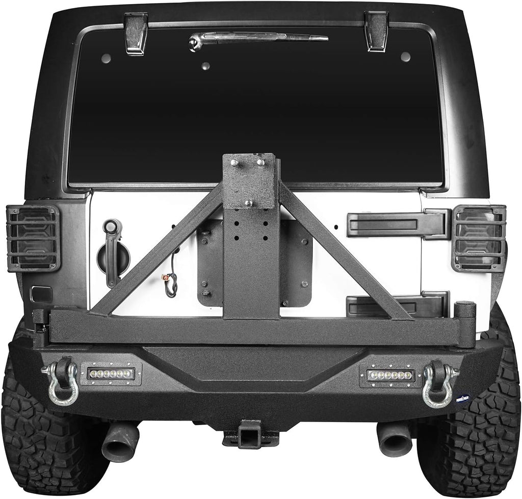 Steel Rear Bumper with Spare Tire Carrier & Hitch Receiver L155724