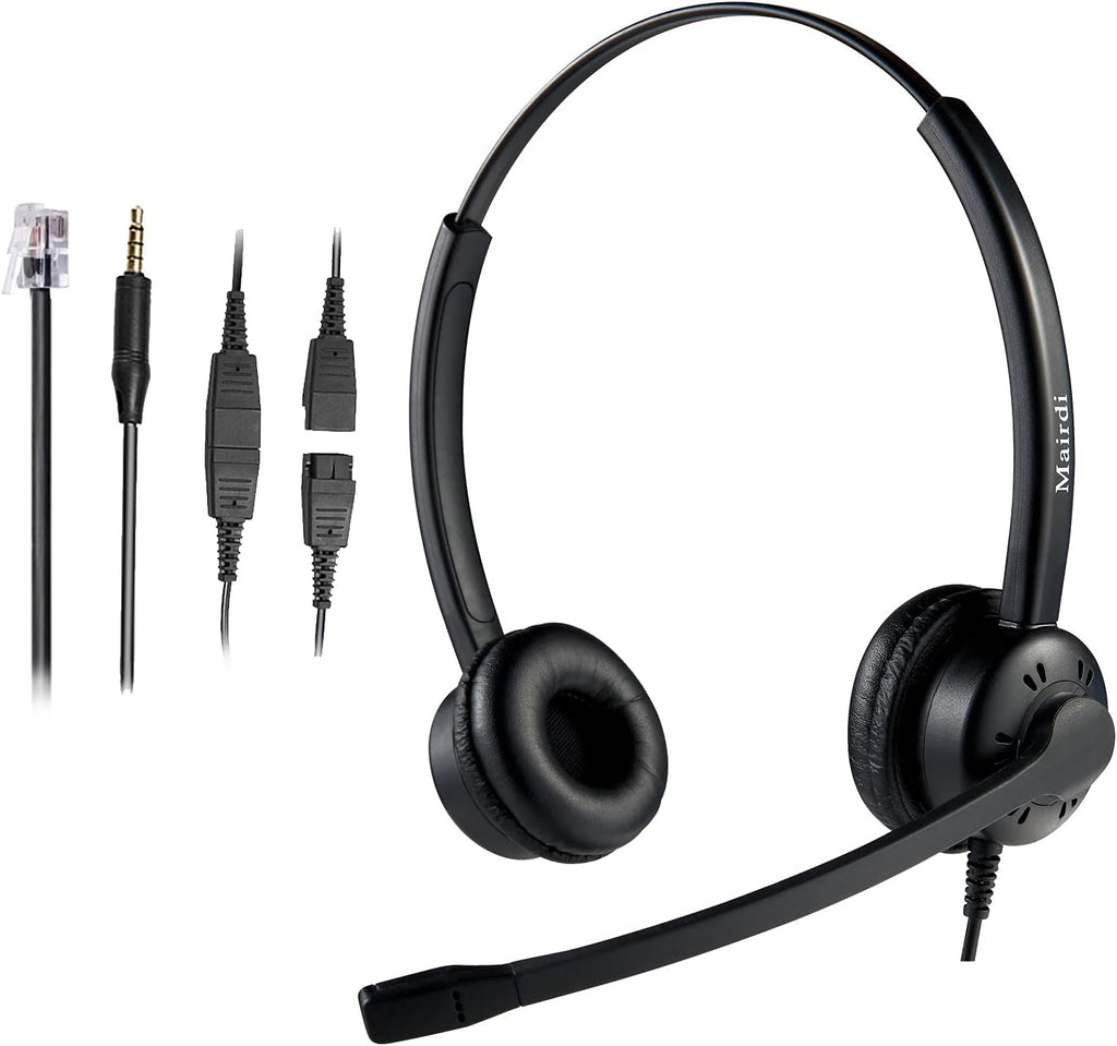 Binaural Telephone Headset with Noise Cancelling Microphone G7924