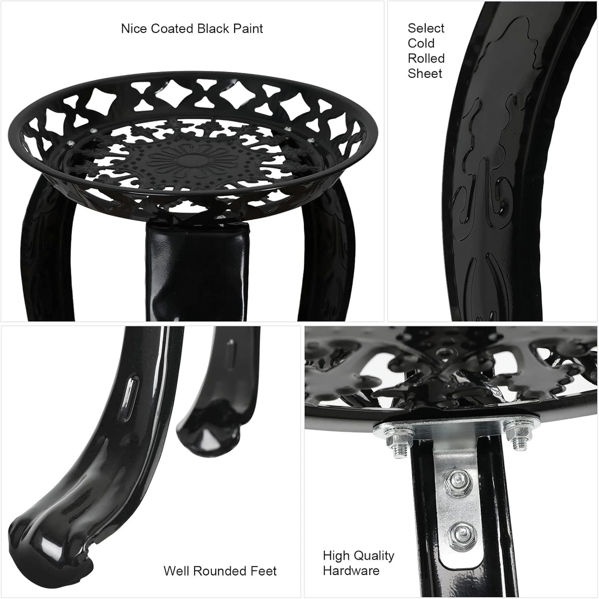2-Pack Black Metal Plant Stand R195