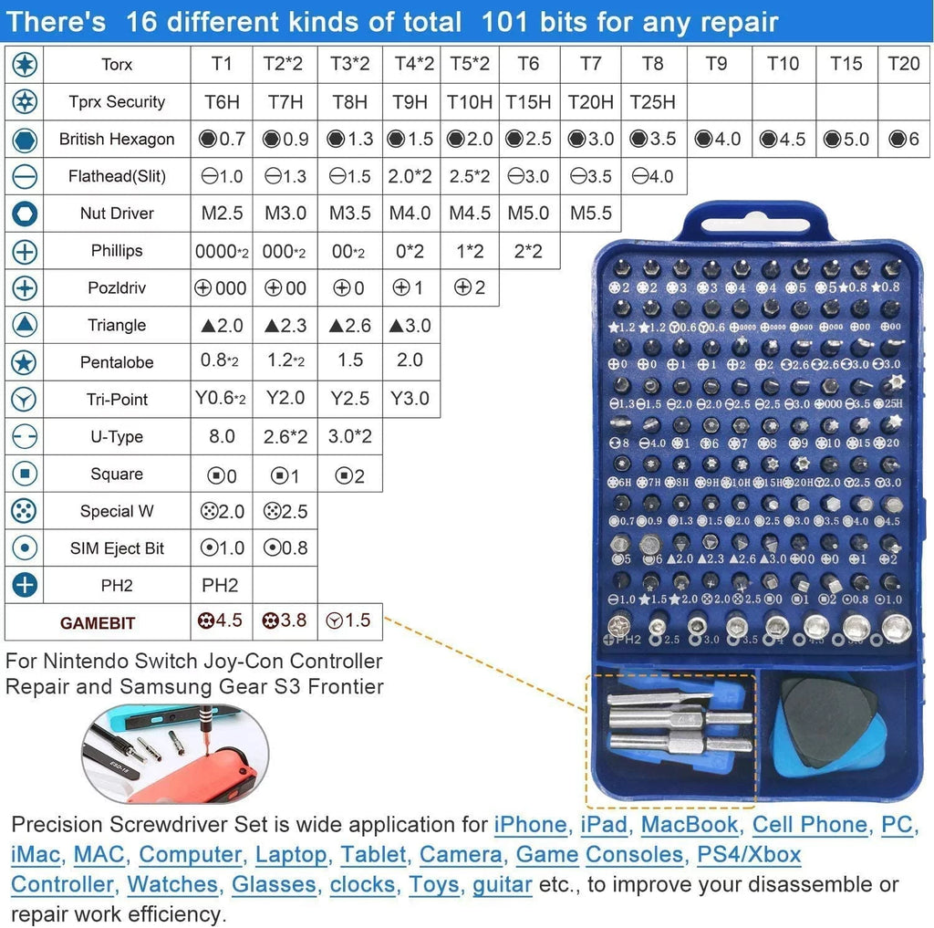 155 in 1 Precision Screwdriver Set Blue K7597