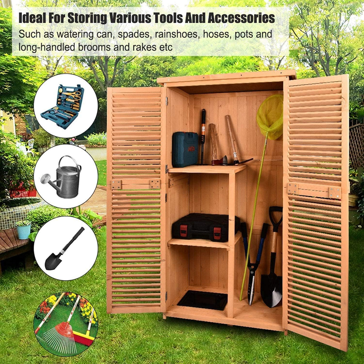 63 Outdoor Fir Wood Storage Shed C129