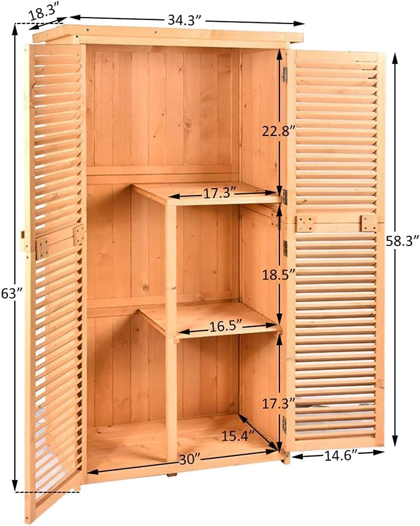 63 Outdoor Fir Wood Storage Shed C129