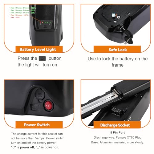 36V 48V 52V Ebike Battery Pack with 3A Fast Charger W849