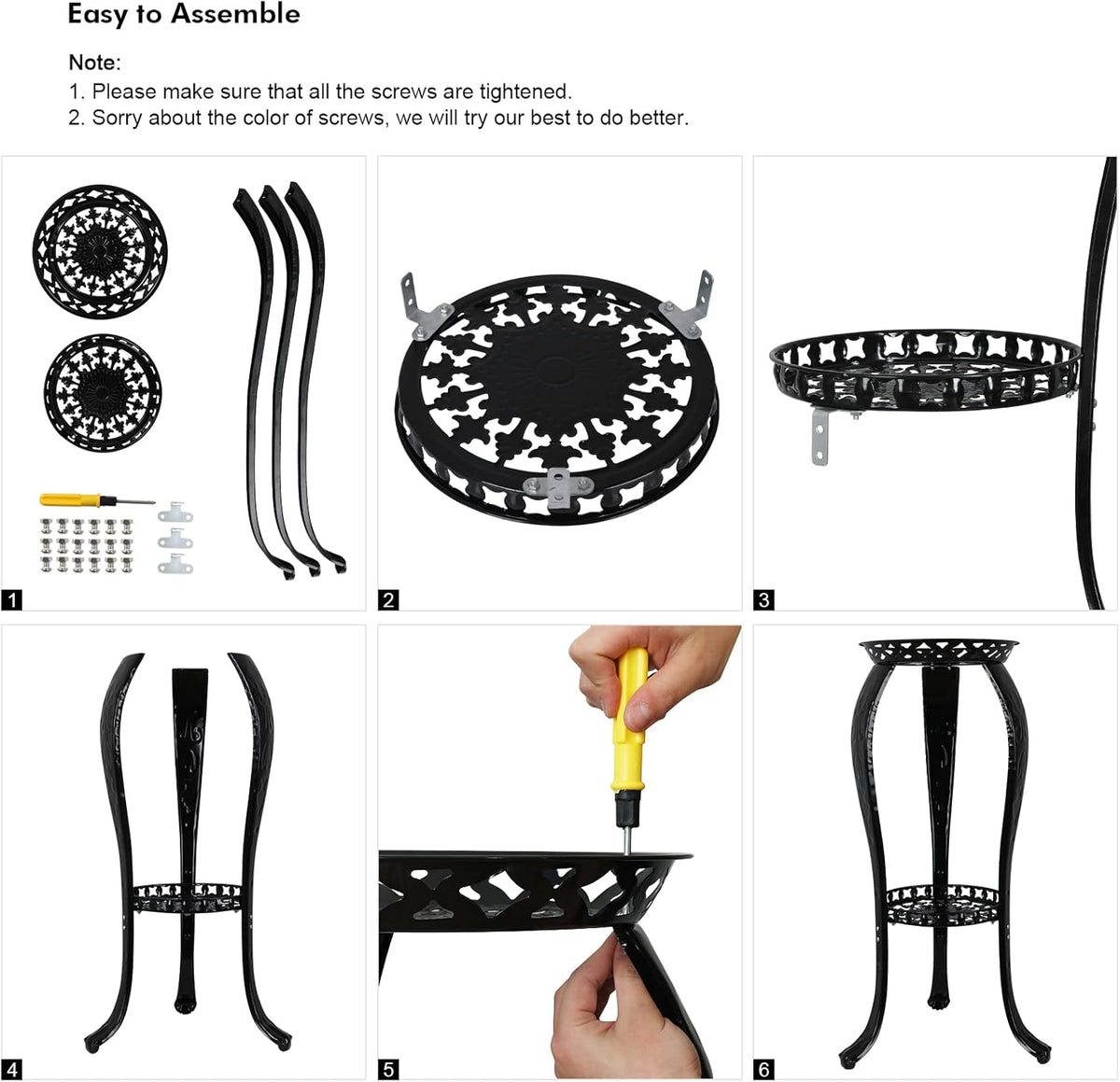 2-Pack Black Metal Plant Stand R195