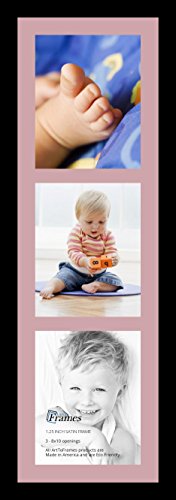 Collage Photo Frame Single Mat with 3-8x10 Openings Satin Black Frame G821829
