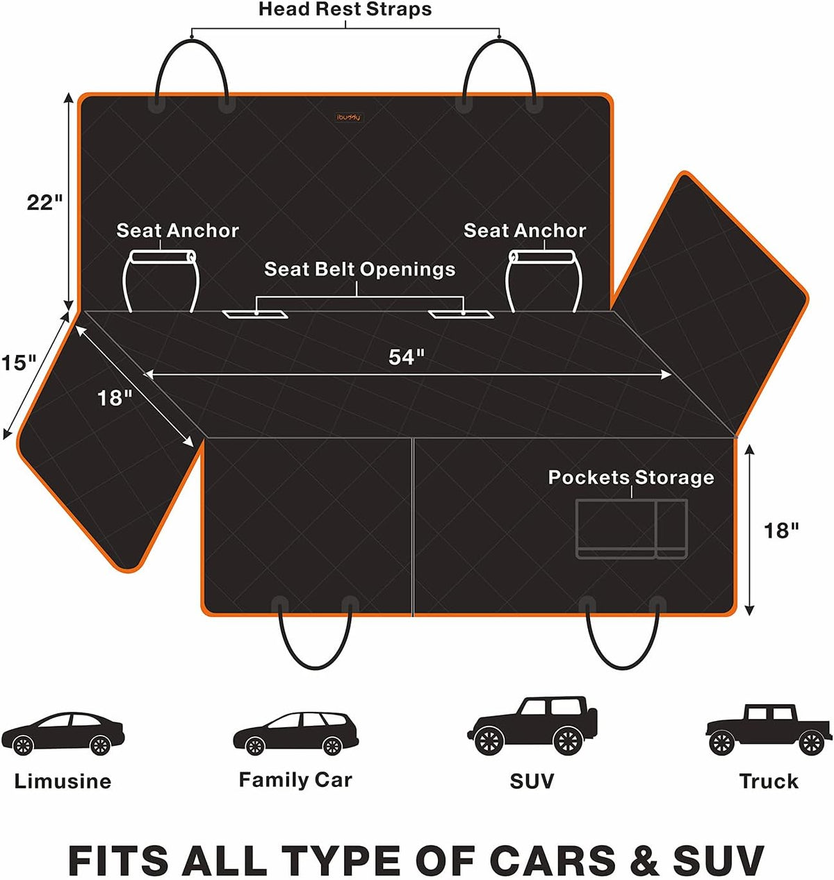 100% Waterproof Dog Car Seat Cover W415572