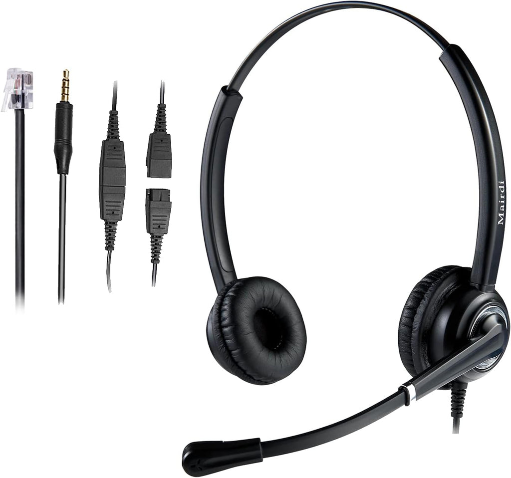 Binaural Telephone Headset with Noise Cancelling Microphone G7924