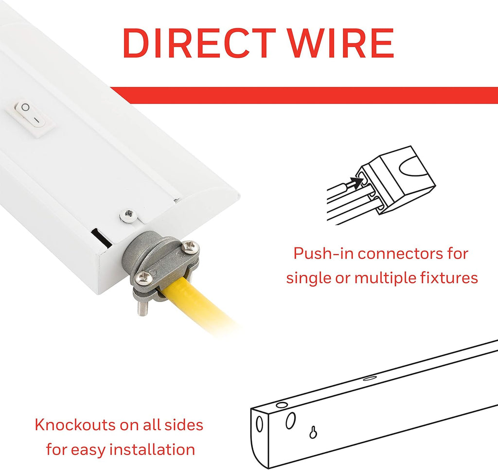 24in. Direct Wire LED Light Fixture, Selectable White, Selectable Brightness L315598