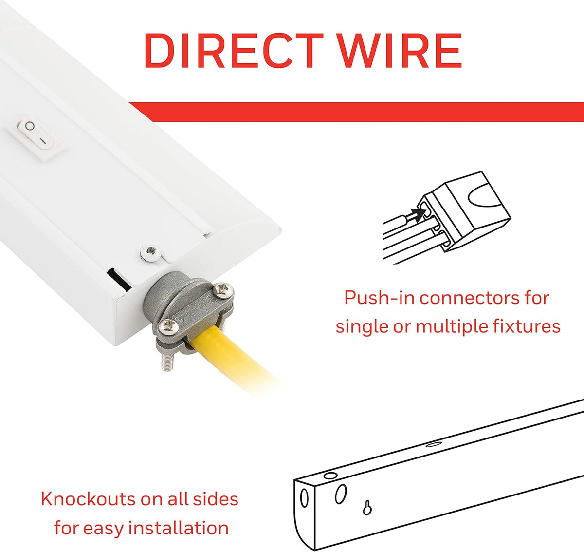 24in. Direct Wire LED Light Fixture, Selectable White, Selectable Brightness L315598