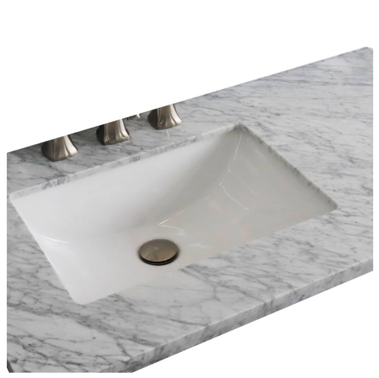 37 Inches White Carrara Top Rectangle Left Sink C159082