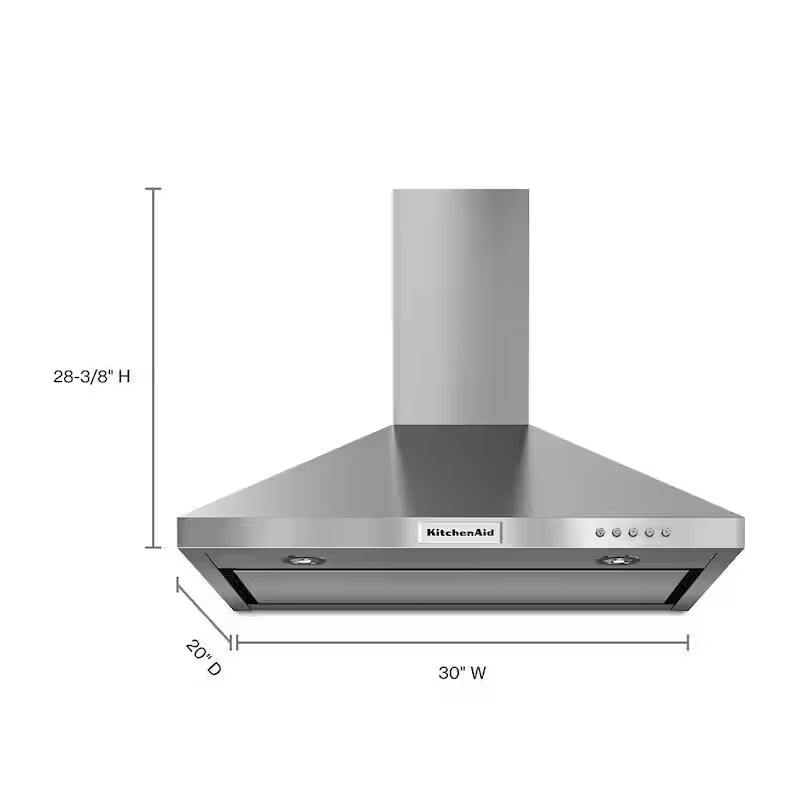 30 in. Convertible Stainless Steel Wall Mount Range Hood P596913