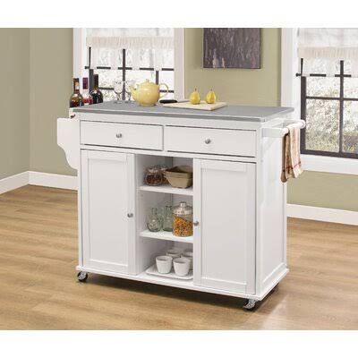 Stainless Steel White Kitchen Cart D81832