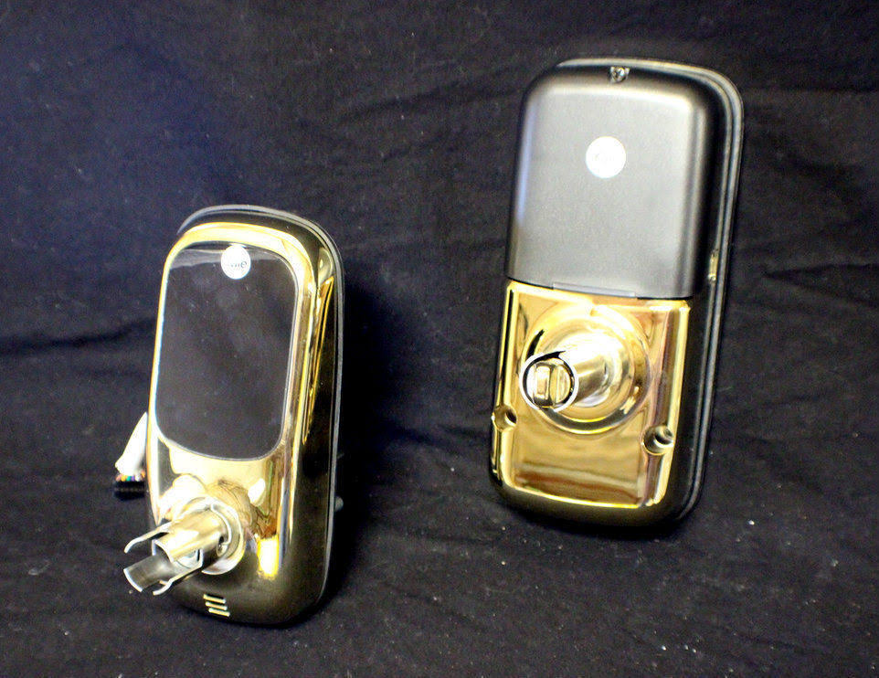 Electronic Keyless Lock, Bright Brass D10439
