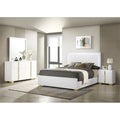 5-piece Contemporary Wood Queen Bedroom Set White and Gold G444