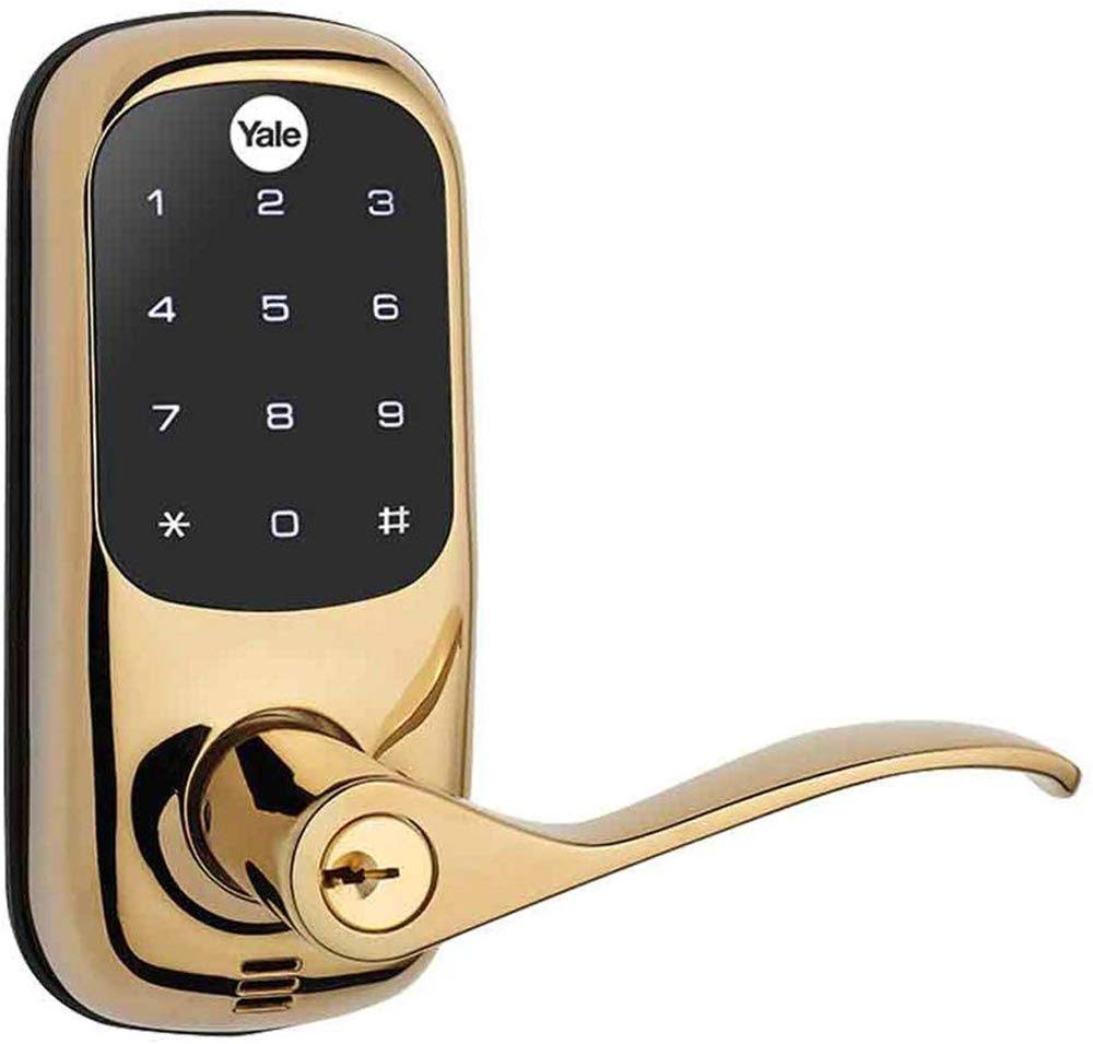 Electronic Keyless Lock, Bright Brass D10439