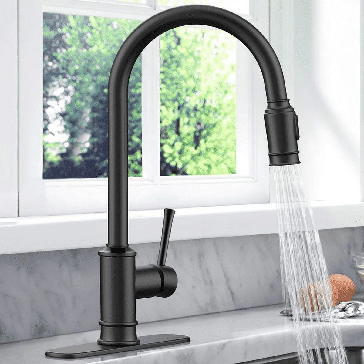 Black Stainless Steel Pull Down Kitchen Faucet Q4729