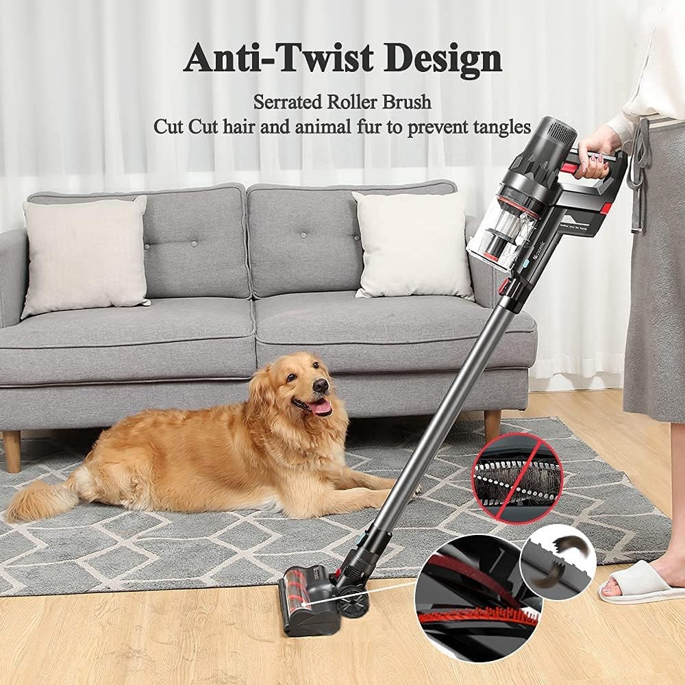 Gray Cordless Stick Vacuum with Removable Battery E706