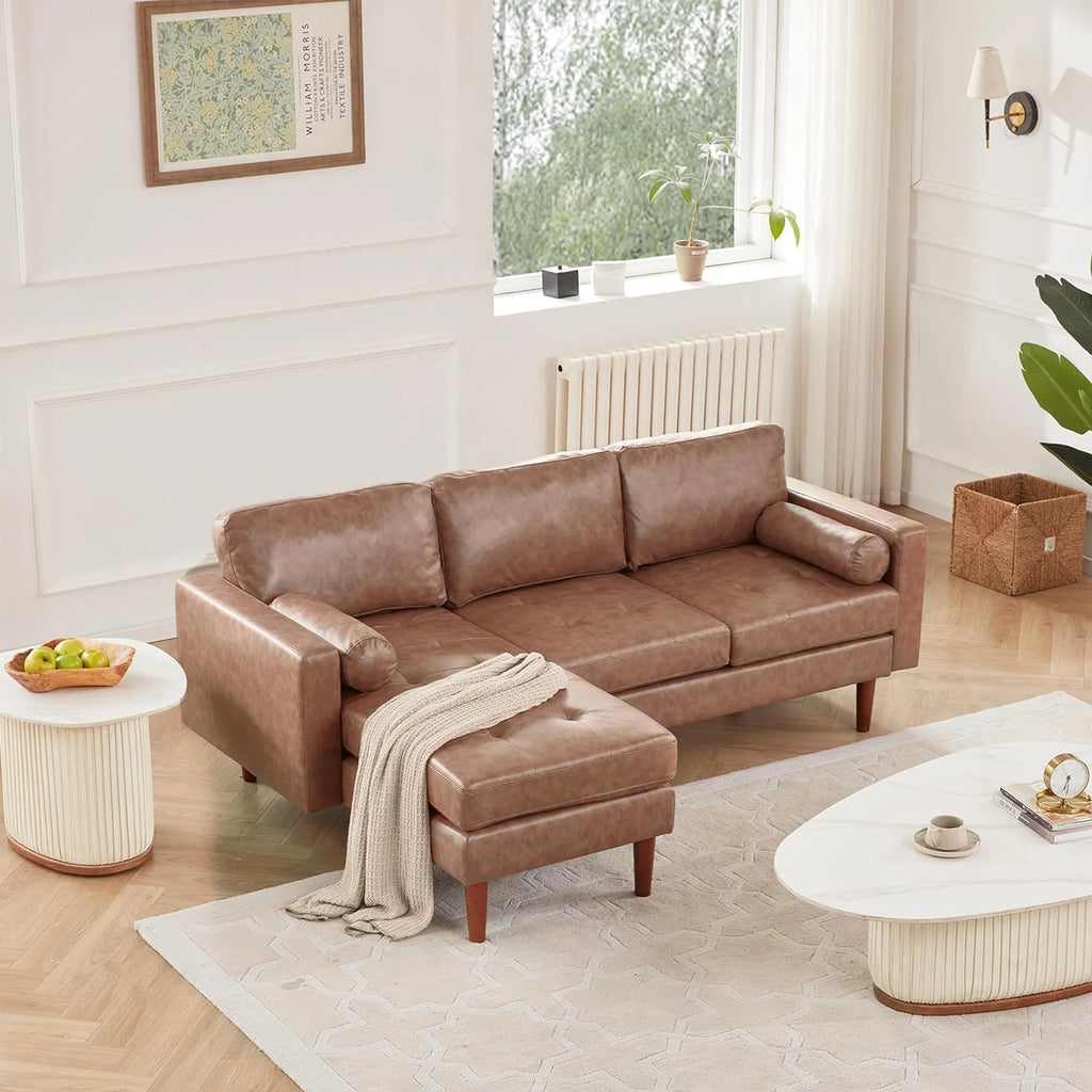 Brown L Shaped Sectional Sofa with Reversible Chaise K192581