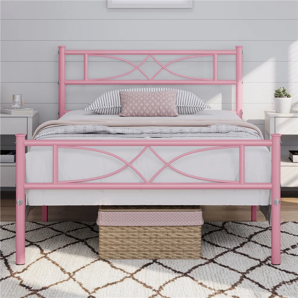 Metal King Bed Frame with Headboard and Footboard C185