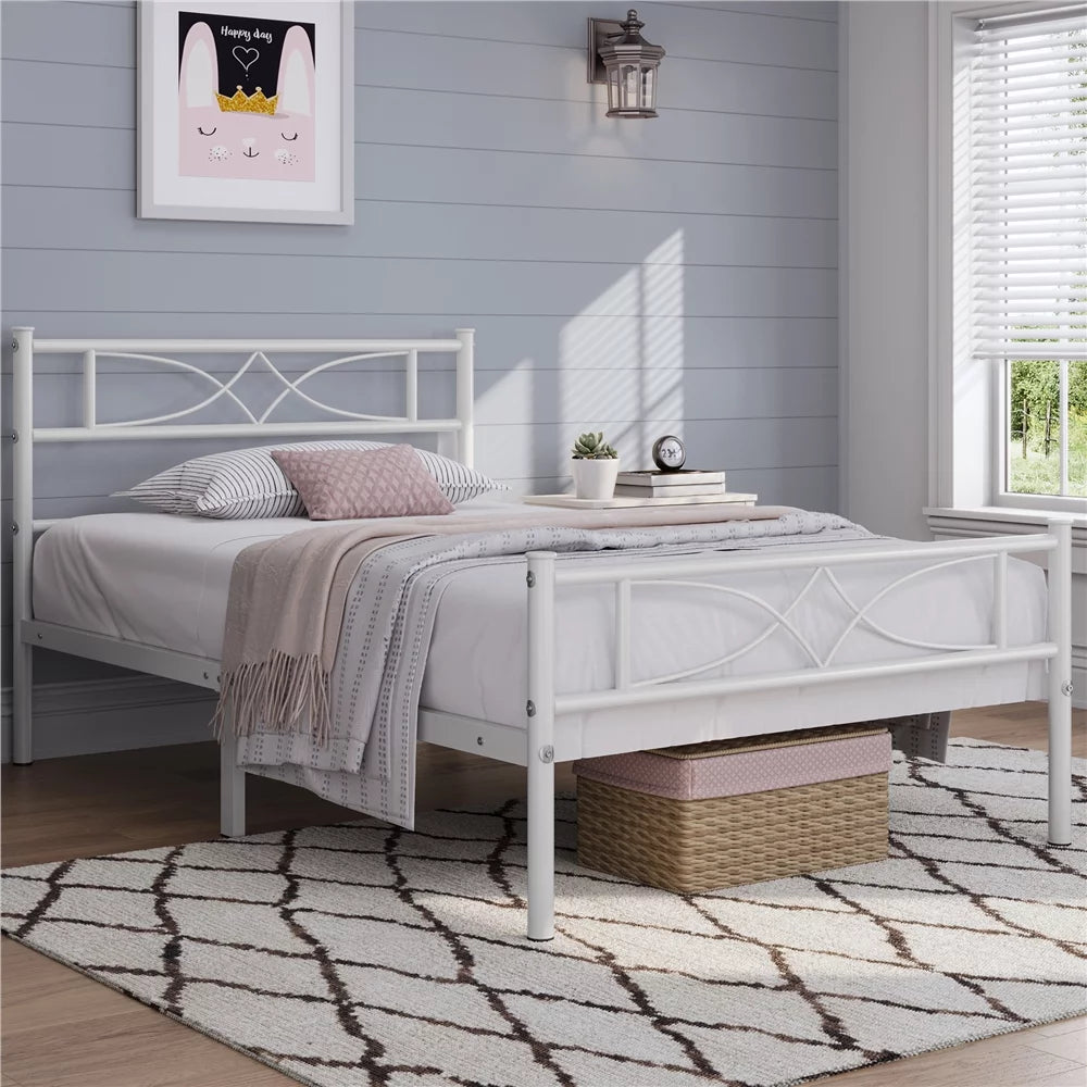 Metal King Bed Frame with Headboard and Footboard C185