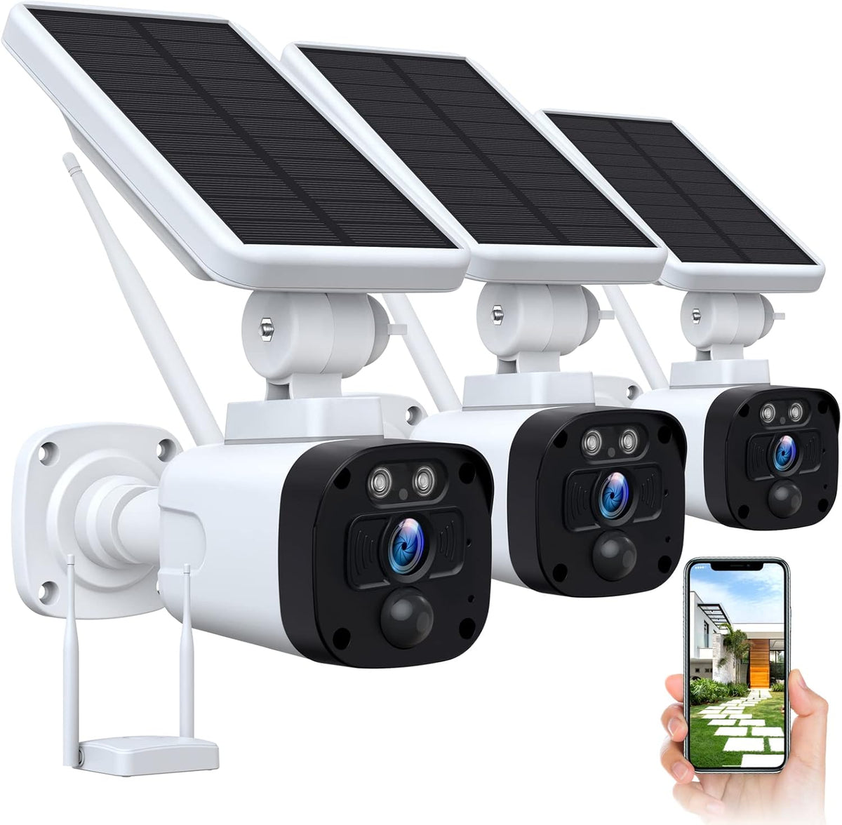 4 Camera Set Solar Security Camera System with Base Station F811