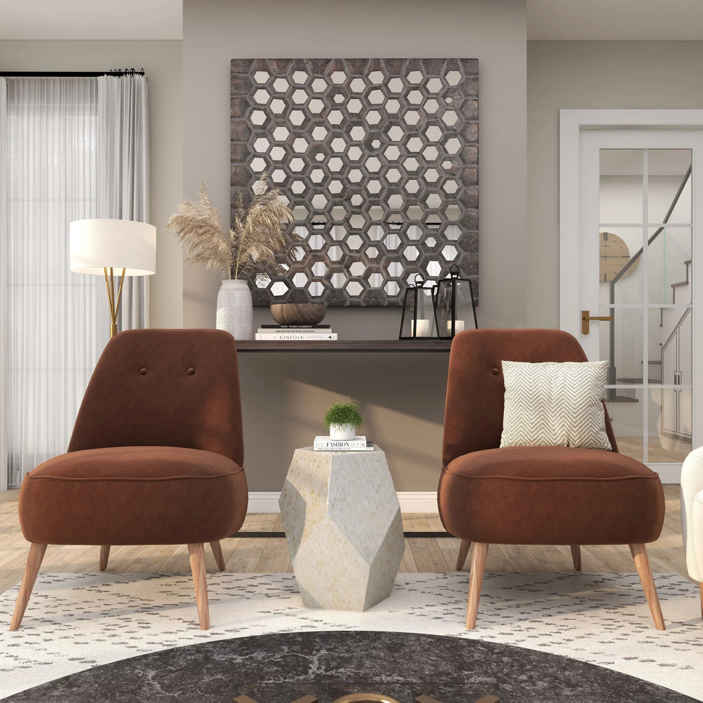 Cream Mother of Pearl Handmade Accent Table S2811