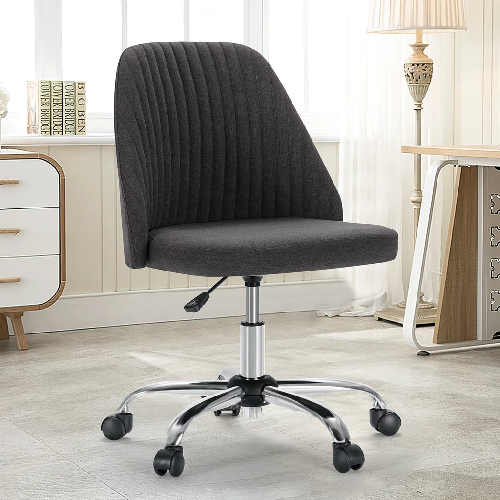 Green Twill Fabric Adjustable Swivel Armless Desk Chair K310