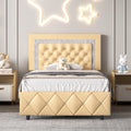 Black Twin Size Upholstered Platform Bed Frame with Headboard K1956